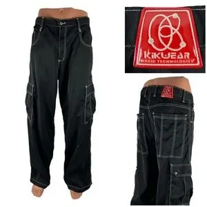 Kikwear | Pants | Kikwear Men 34 X 3 Pants Black Baggy Wide